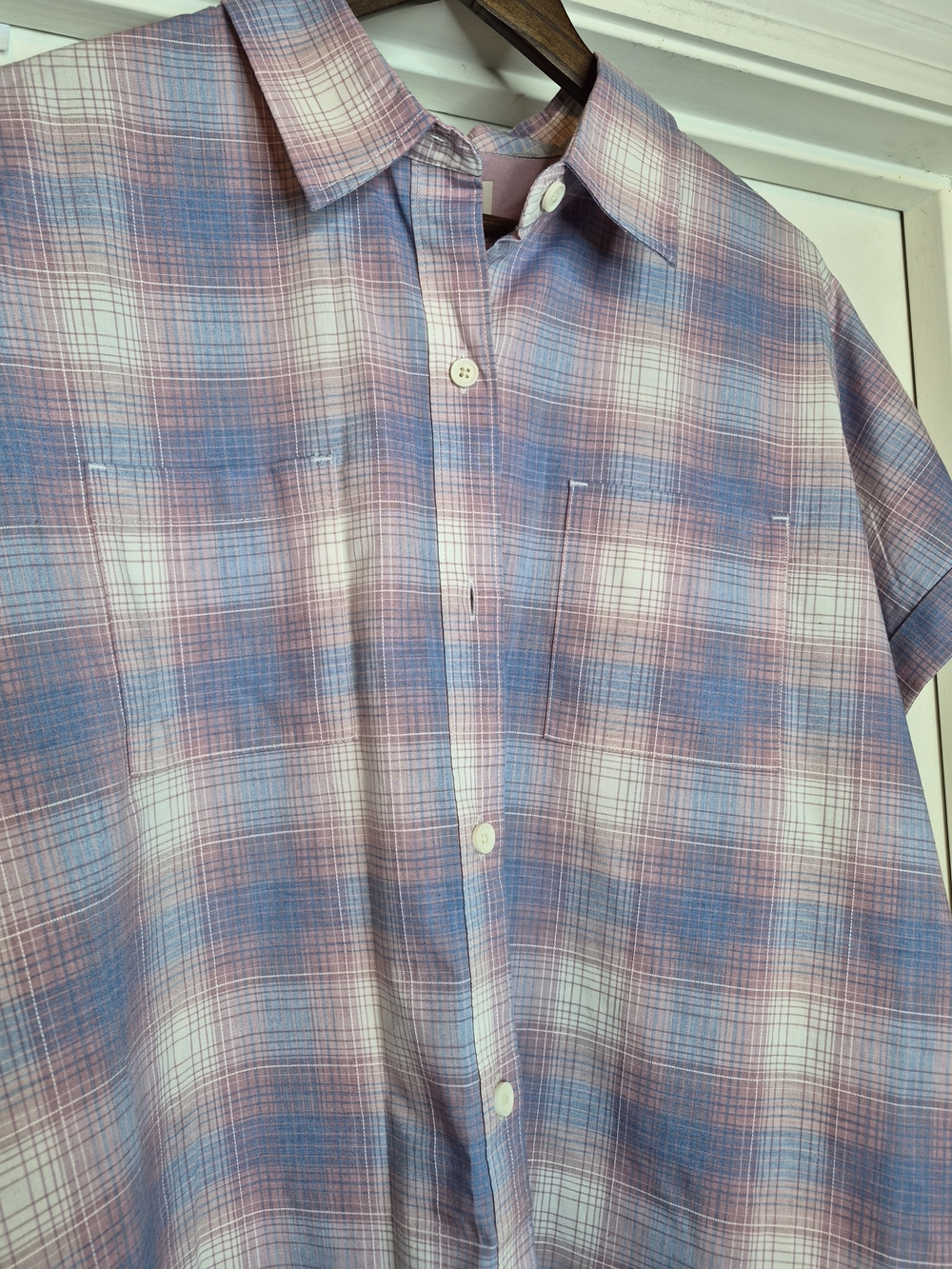 Ridegecut Womens Short-Sleeve Plaid Shirt - Pink & Blue Size Xl - Picture 2 of 11